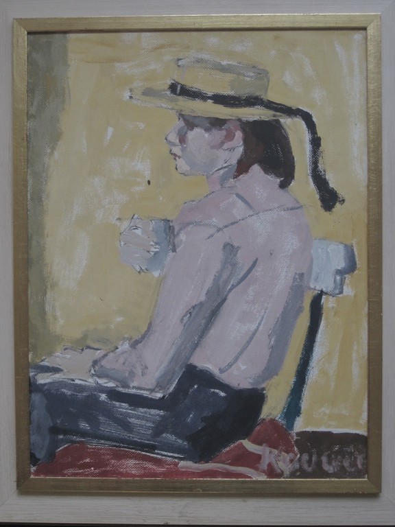 W.Kouwer Boomkens olieverf "vrouw en profil" ca. 1950 kopen? Bied vanaf 1!