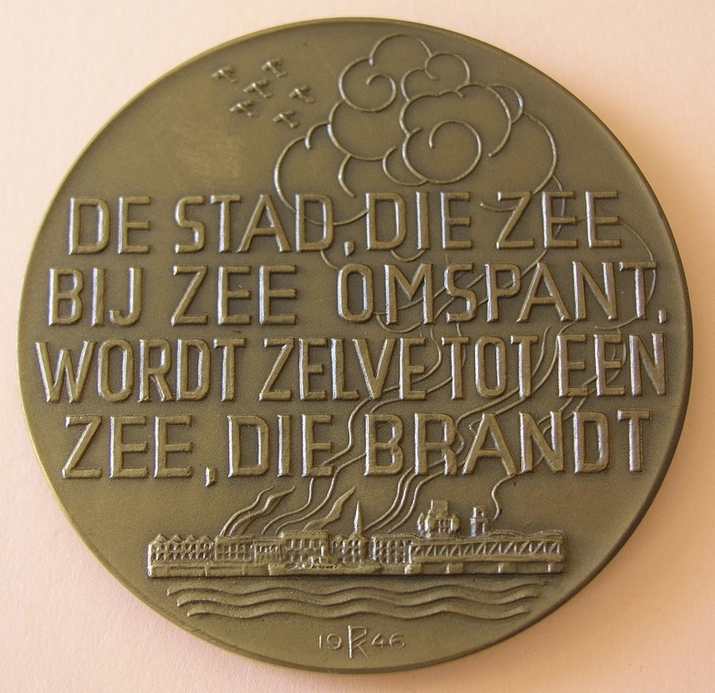Cor van Kralingen: Penning 1950, Bombardement Rotterdam kopen? Bied vanaf 60!
