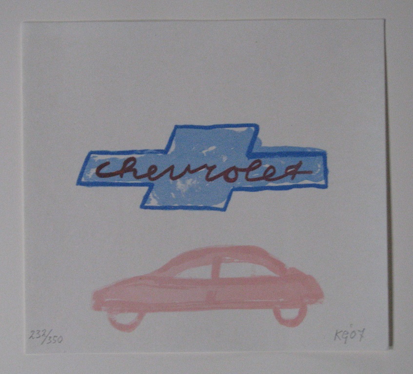 Klaas Gubbels, litho Gat in de heg (Chevrolet) verkocht voor € 40!