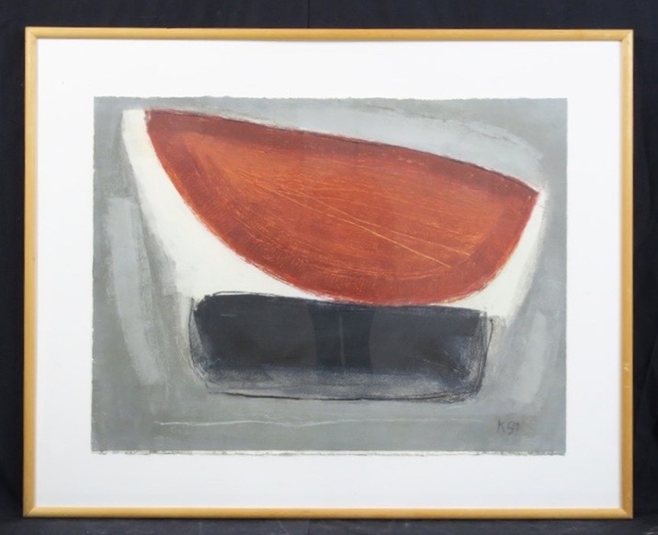 Aafke Kelly: Olieverf op papier, Tomb for two wings 3 - Ingelijst (Groot) verkocht voor € 65!