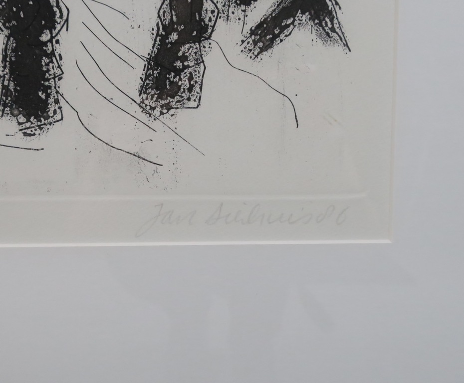 Jan Sierhuis: Ets, Zonder titel - Ingelijst kopen? Bied vanaf 50!