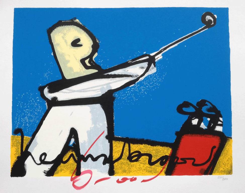 Herman Brood - Golfer - gesigneerde zeefdruk - oplage 300 ex. kopen? Bied vanaf 125!
