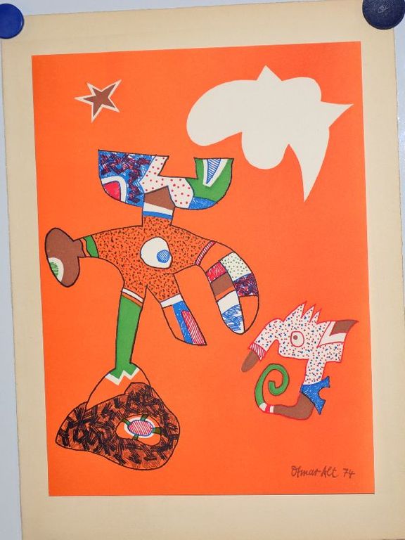 Otmar Alt: Zeefdruk met blinddruk 'Wonderlijke Wezens' kopen? Bied vanaf 1!