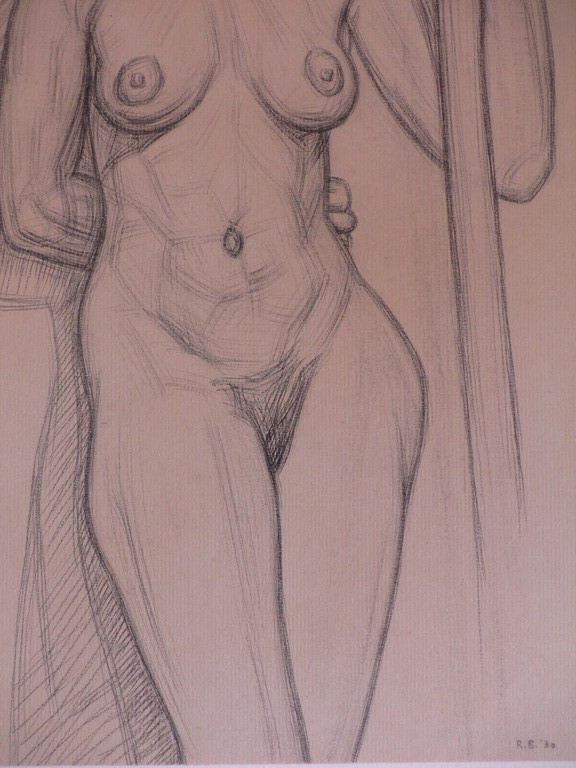 Rudolf Bremmer, Staand naakt, Tekening kopen? Bied vanaf 60!