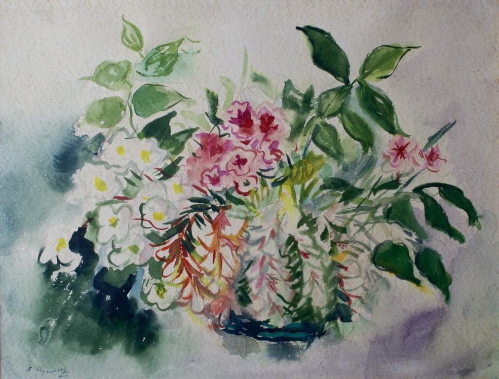 Alicia Rymowicz ( 1902 - 1992 ) "Bloemen in een Vaas". Aquarel kopen? Bied vanaf 1!