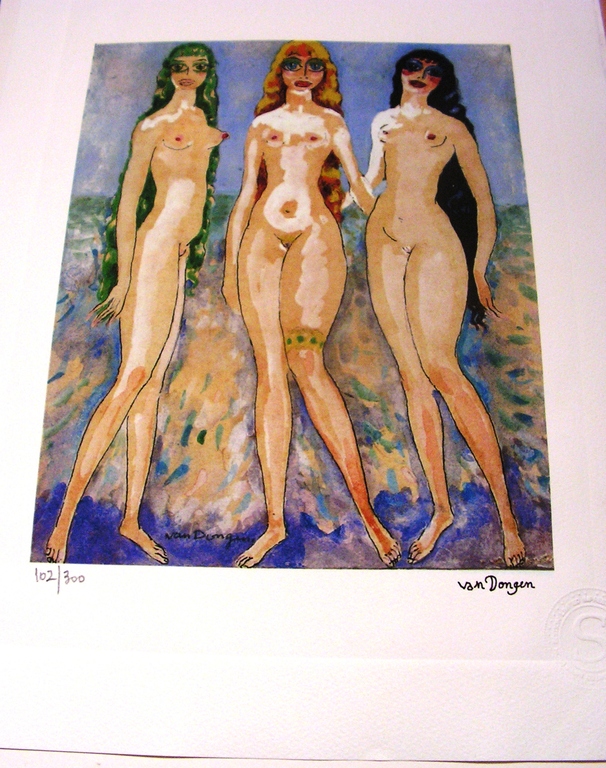 Kees van Dongen - 'Les trois Grâces' - Lithografie - gesigneerd - oplage 300 kopen? Bied vanaf 175!