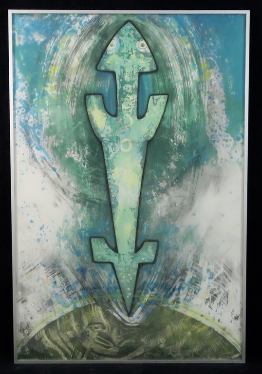 Georg Hadeler: Litho, El ritual II - Ingelijst (groot) verkocht voor € 40!