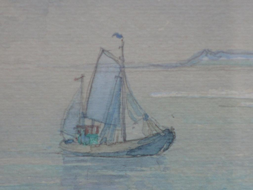 Wim Vaarzon Morel sr., Vissersschip voor de Zeeuwse kust, Aquarel  kopen? Bied vanaf 70!