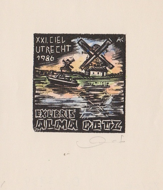 Jiri Bouda e.a: Collectie van zes ex-librissen, Utrecht 1986 + diversen kopen? Bied vanaf 1!