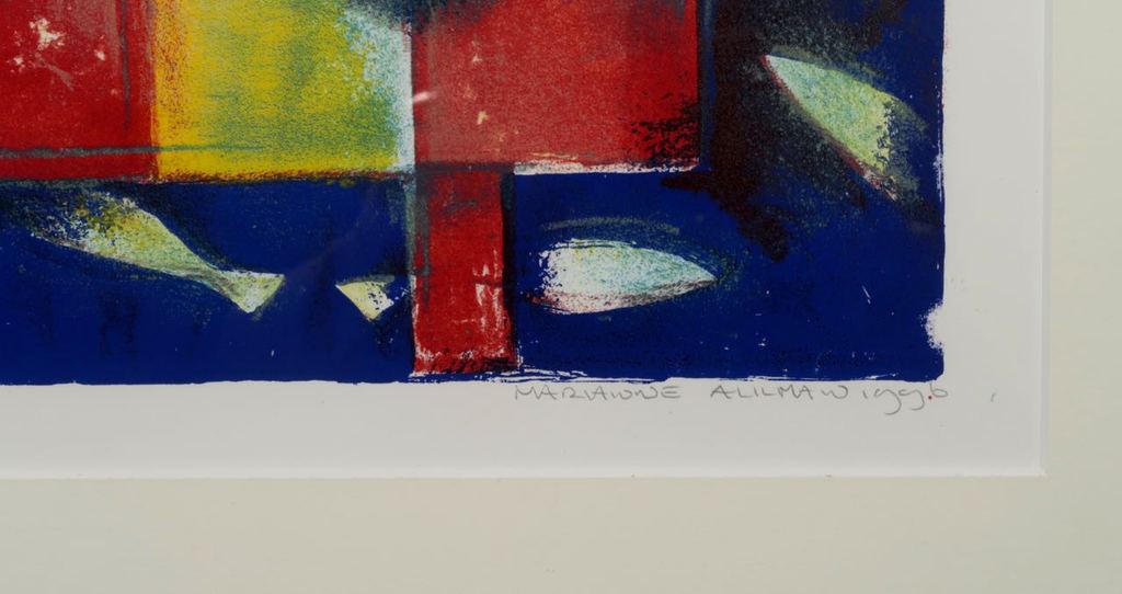 Marianne Aulman: Litho, Odysseus schipbreuk I - Ingelijst kopen? Bied vanaf 20!