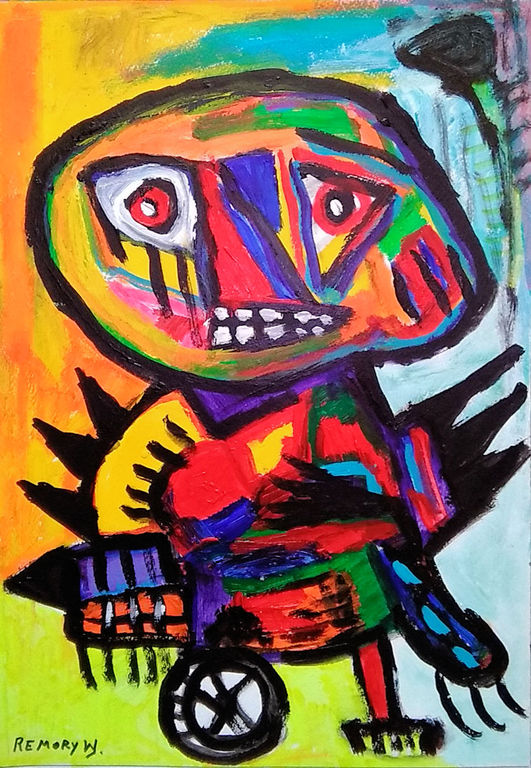 william remory; acryl op papier-achtergelaten kopen? Bied vanaf 70!