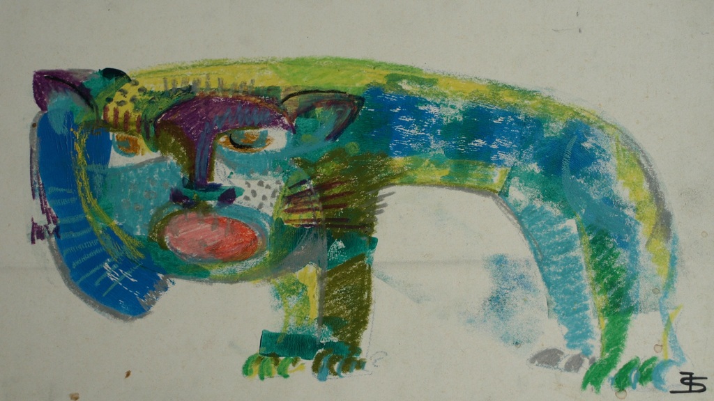 Josje Smit Josje Smit Gemengde techniek , Fantasiedier gesigneerd