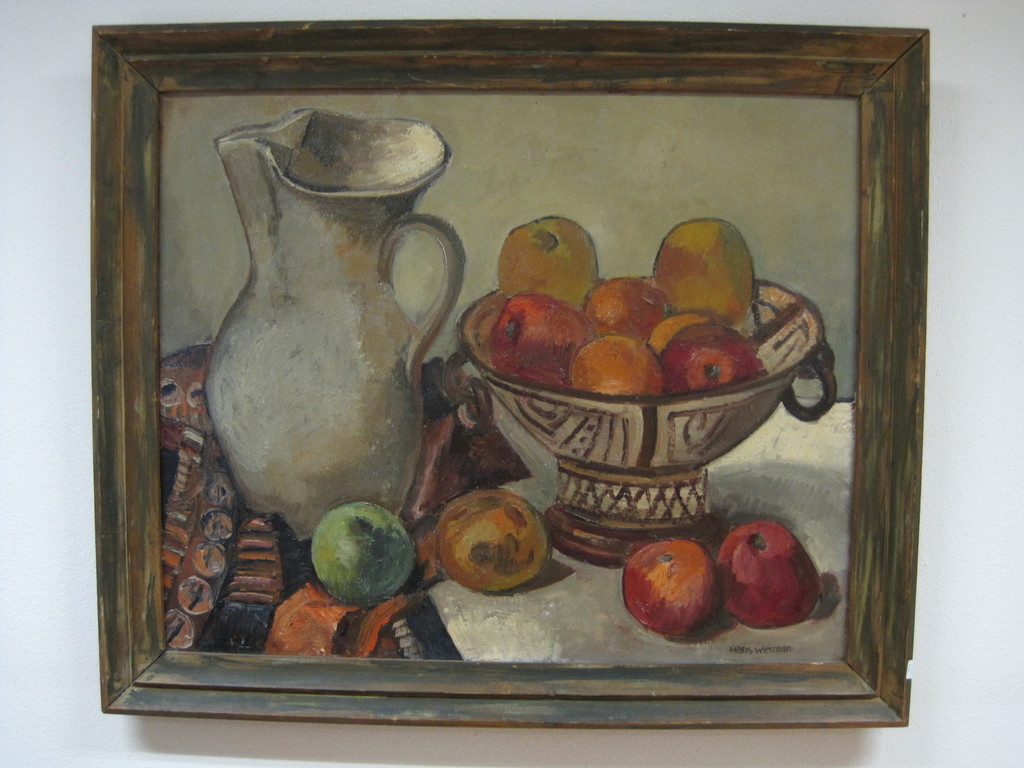 Hans Wiesman 1918-1988 olieverf "stilleven met appels" ca.1940  kopen? Bied vanaf 1!