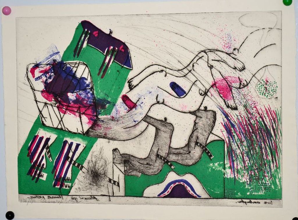 Hannes Postma: Zeer mooie kleurenets/litho. Twee Armlengten verkocht voor € 35!