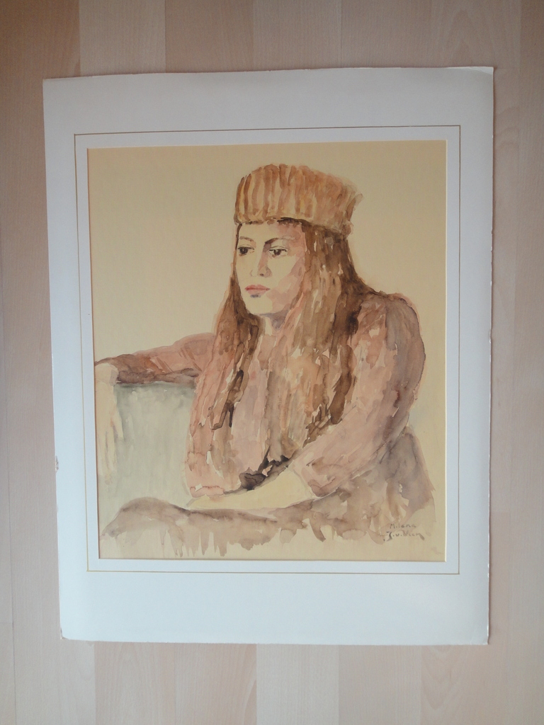 Jaap van Veen, aquarel, jaren '70 portret van Milana kopen? Bied vanaf 1!