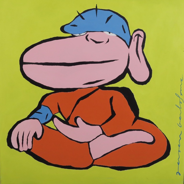 Jeroen Gerlofsma: Acryl op doek, Boeddaap (groot) kopen? Bied vanaf 1!