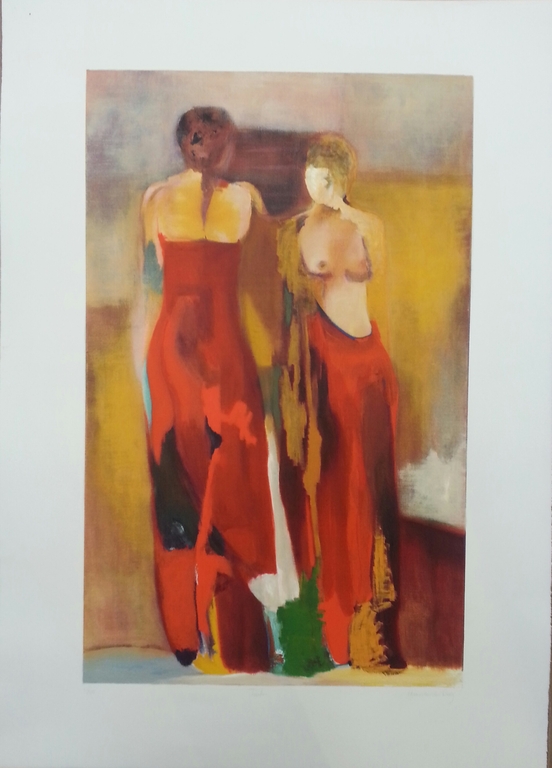 Hans van den Berg, zeefdruk op papier, titel: Toulon kopen? Bied vanaf 50!