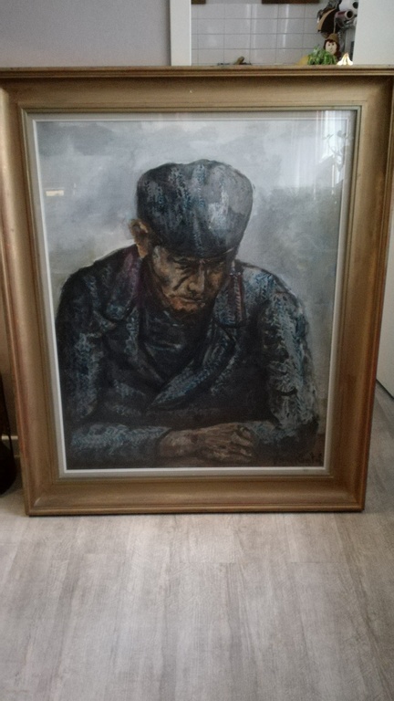 Van Rintel Theo (°1936), Olieverf op doek achter glas (Groot!), Boer kopen? Bied vanaf 100!