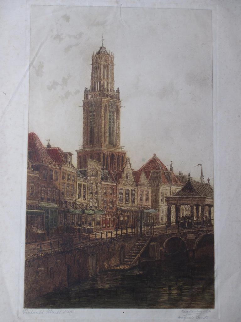 Eugene Rensburg - Vischmarkt Utrecht 1925 - Kleurets kopen? Bied vanaf 35!