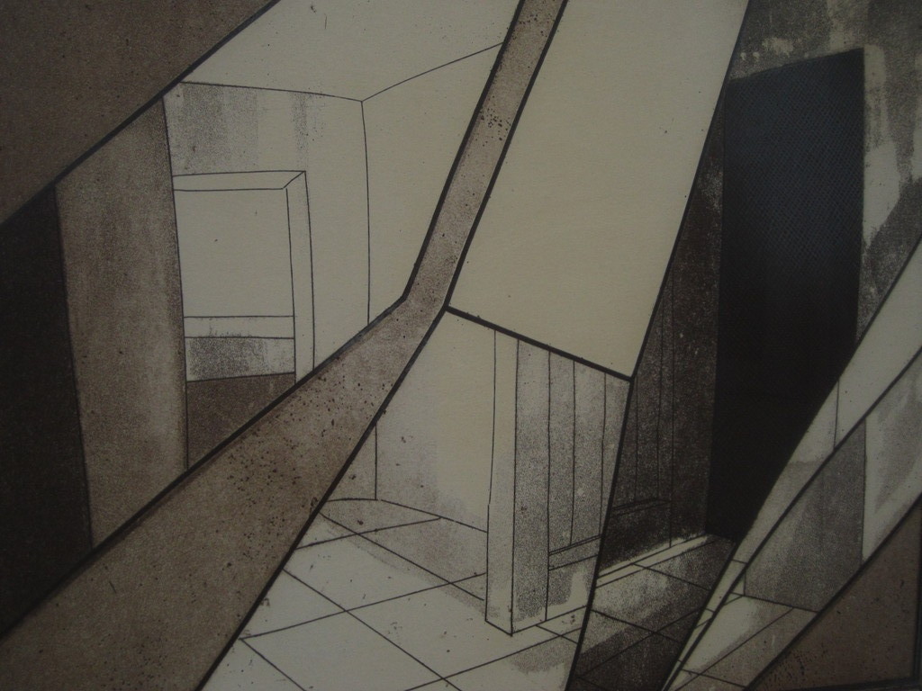 Figuratieve abstractie van Ton van Os (1941-) Ets Aquatint IV "Broken Mirror" 72 kopen? Bied vanaf 1!