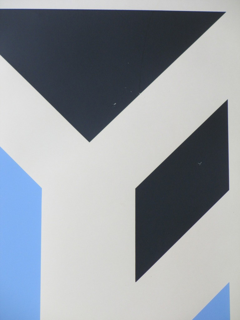 Georg Ruyter, Compositie in zwart/blauw, Zeefdruk kopen? Bied vanaf 30!