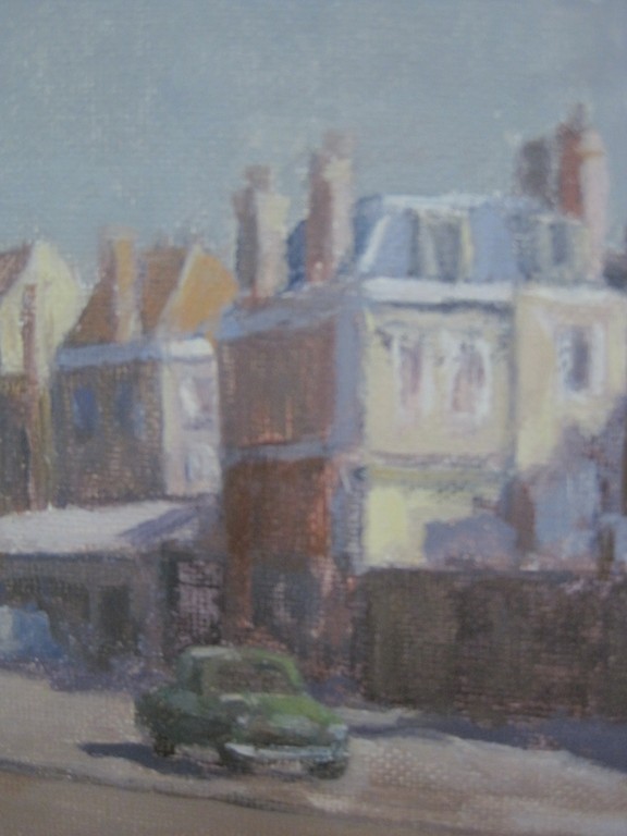 Jan Engel - olieverf - "Amsterdam Prins Hendrikkade" - verstild realisme gesgrd kopen? Bied vanaf 1!