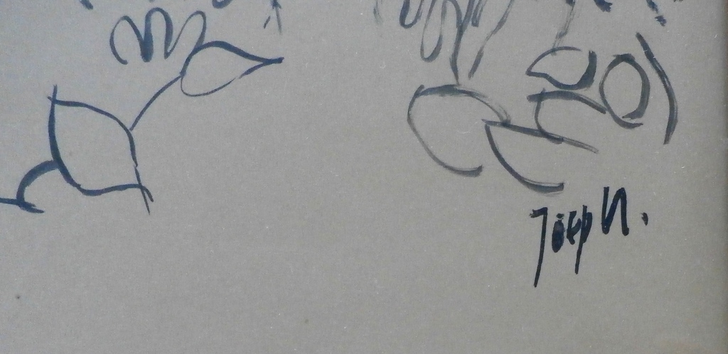 Joep Nicolas - ingelijste inkttekening: landschap kopen? Bied vanaf 55!