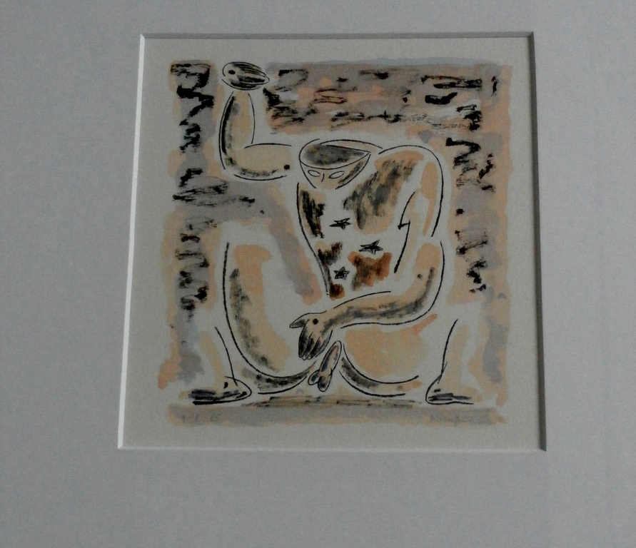 Arie van Geest - gemengde techniek - 1985 - uit de collectie van Gerard Reve verkocht voor € 50!
