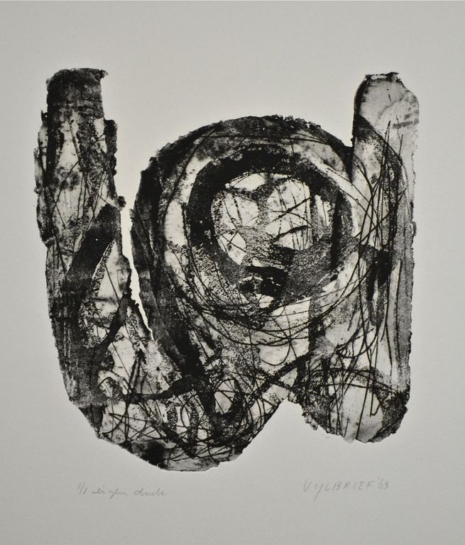 Ernst Vijlbrief. Ets/Aquatint 1963,  Oplage: 1 ex. Eigen druk. verkocht voor € 67!