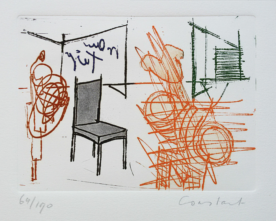 Constant - De stoel II, aquatint ets (mooi ingelijst) kopen? Bied vanaf 295!