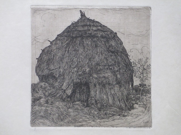 Pieter Dupont, Hooiopper, Ets op zink verkocht voor € 85!