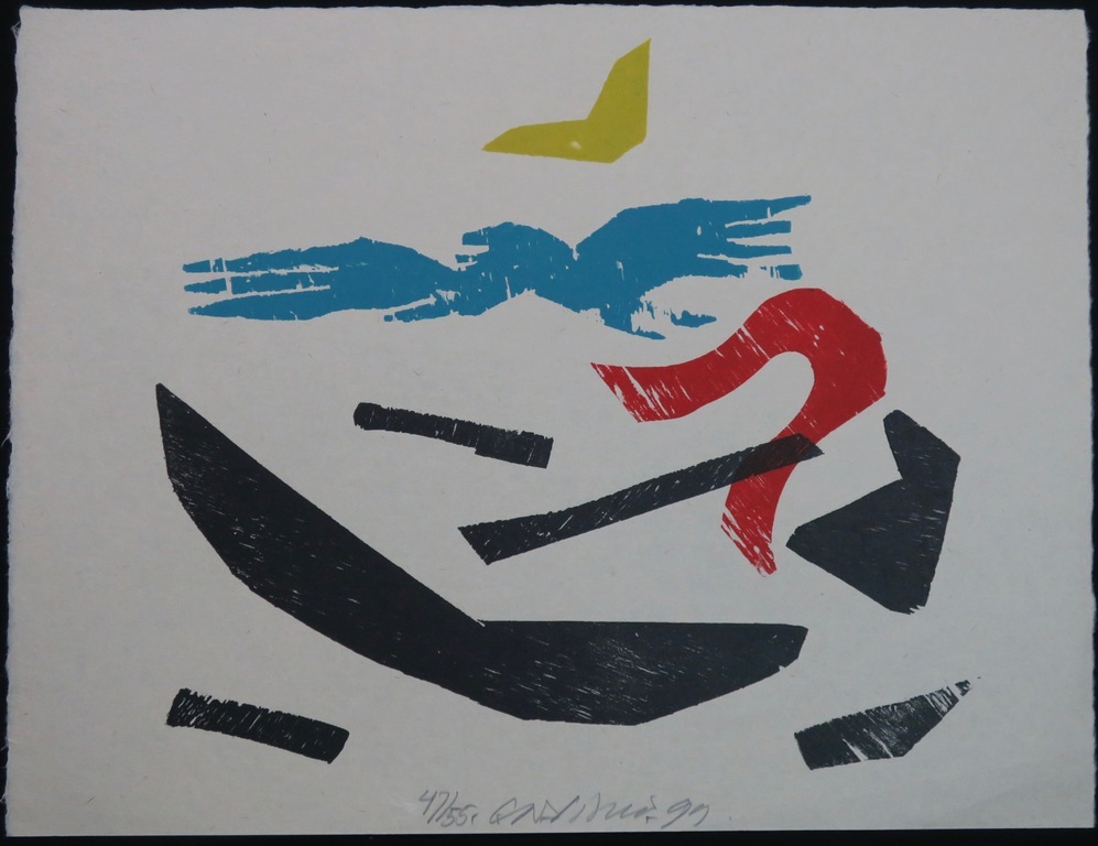 Carel Visser: Houtsnede, Zonder titel verkocht voor € 80!