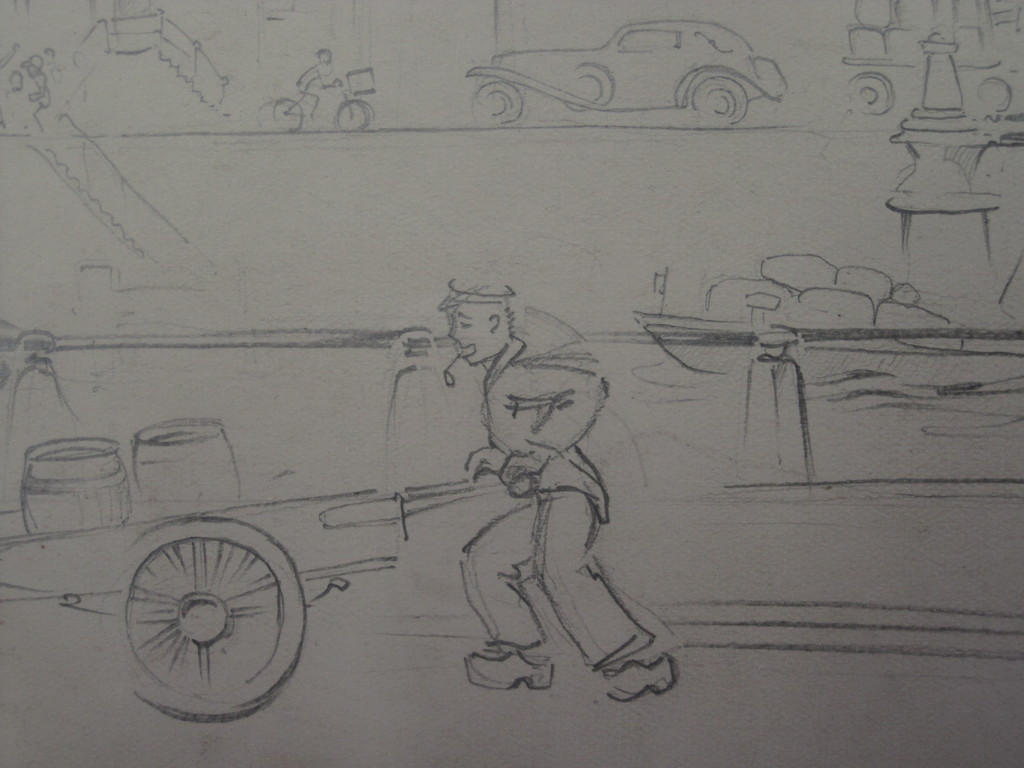 W.v.Nieuwenhoven jr. tekening Amsterdam Prins Hendrikkade 1933 kopen? Bied vanaf 1!