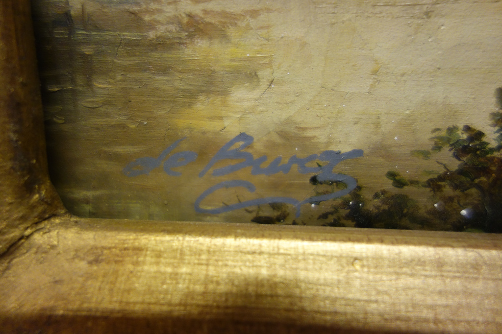 De Burg, olieverf op paneel, vrouwen in landschap kopen? Bied vanaf 175!