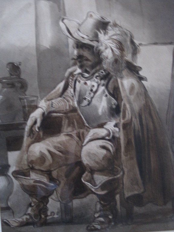 Pieter A Haaxman 1814-1887 Aquarel "Musketier" gesigneerd ca 1850 kopen? Bied vanaf 1!