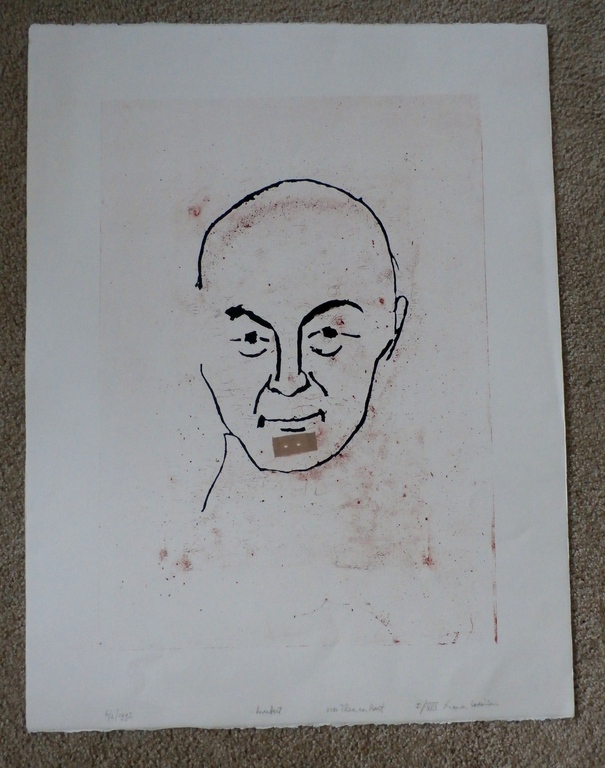 Frank Lodeizen - Zeefdruk: Lucebert - 1992 - met opdracht voor Bert Schierbeek verkocht voor € 225!