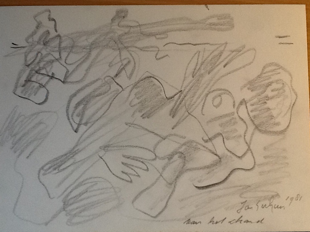 Jan Sierhuis: 2 tekeningen op papier: Aan zee, Naar het strand. kopen? Bied vanaf 75!