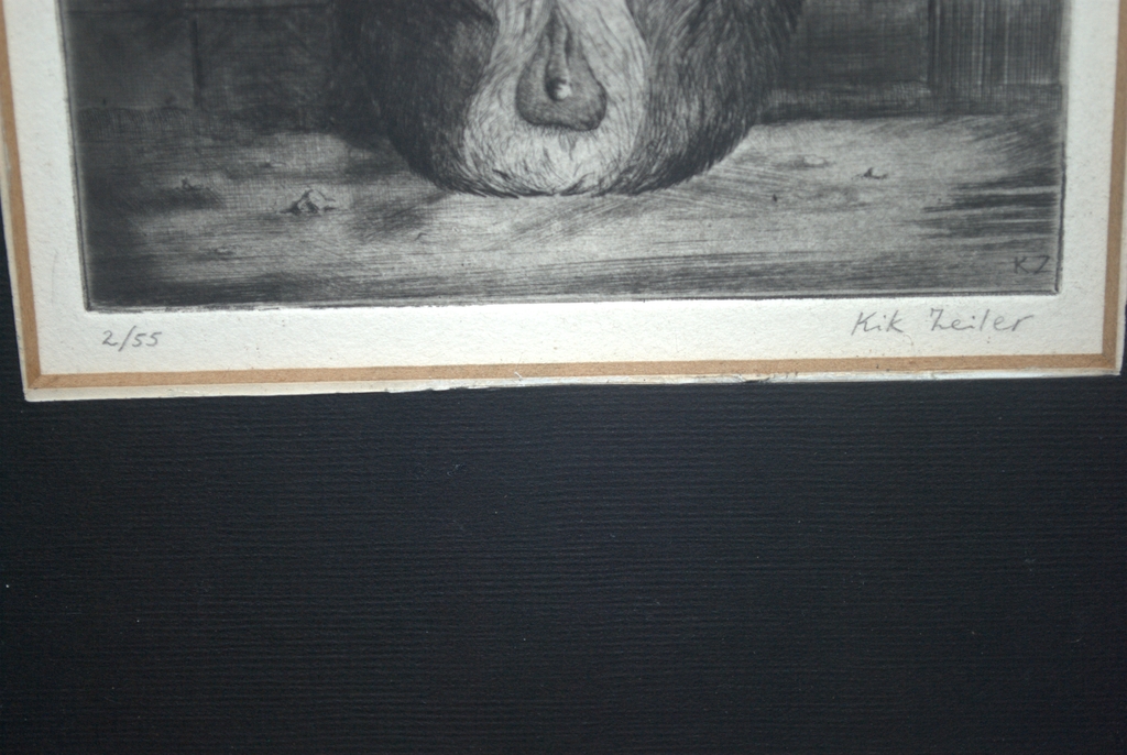 Kik Zeiler, zeldzame ets van een mandril oplage 55 - incl. kunstboek kopen? Bied vanaf 50!