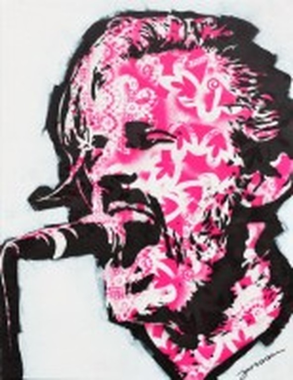 Edwin Janssen TITEL 'Ruben Block LILA ACRYL OP DOEK verkocht voor € 85!