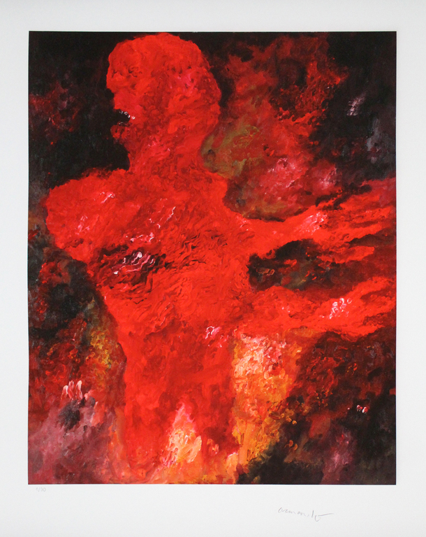 ARMANDO. Grote Glicee op handgeschept papier -Gestalt- 2014. Oplage 30. kopen? Bied vanaf 210!