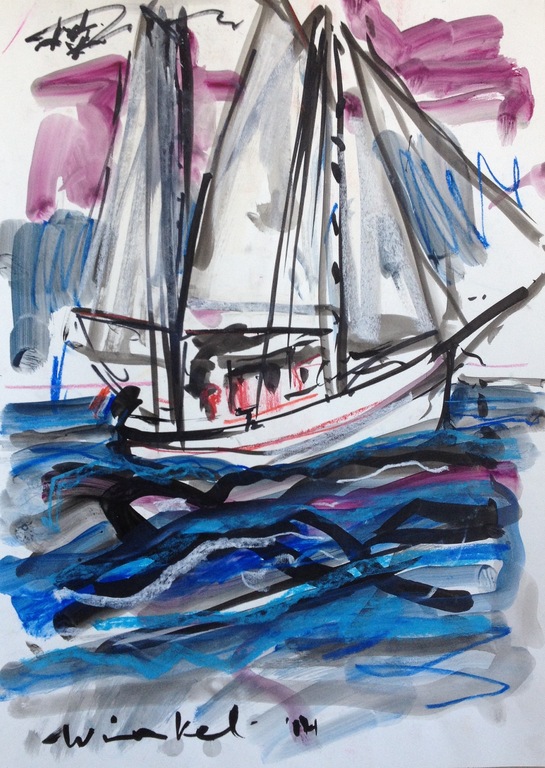 Arien Winkel - IJsselmeer - Origineel werk op papier kopen? Bied vanaf 1!