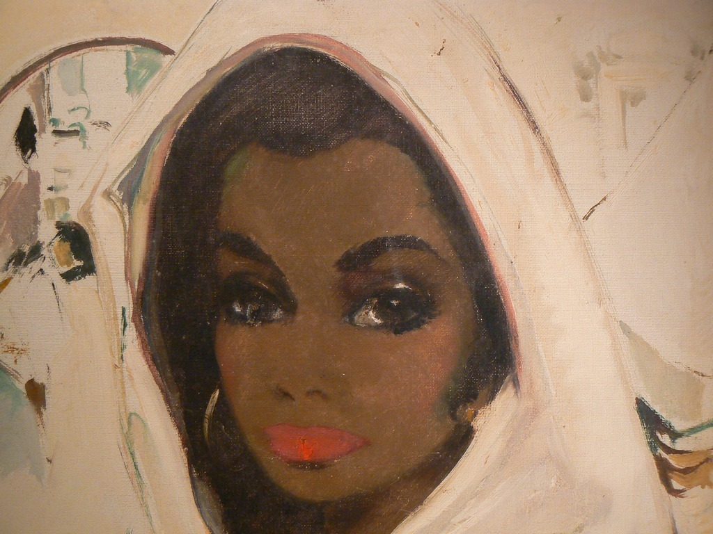 Willem Jilts Pol (1905-1988)  --  olieverf op doek  --  Spaanse schone kopen? Bied vanaf 65!