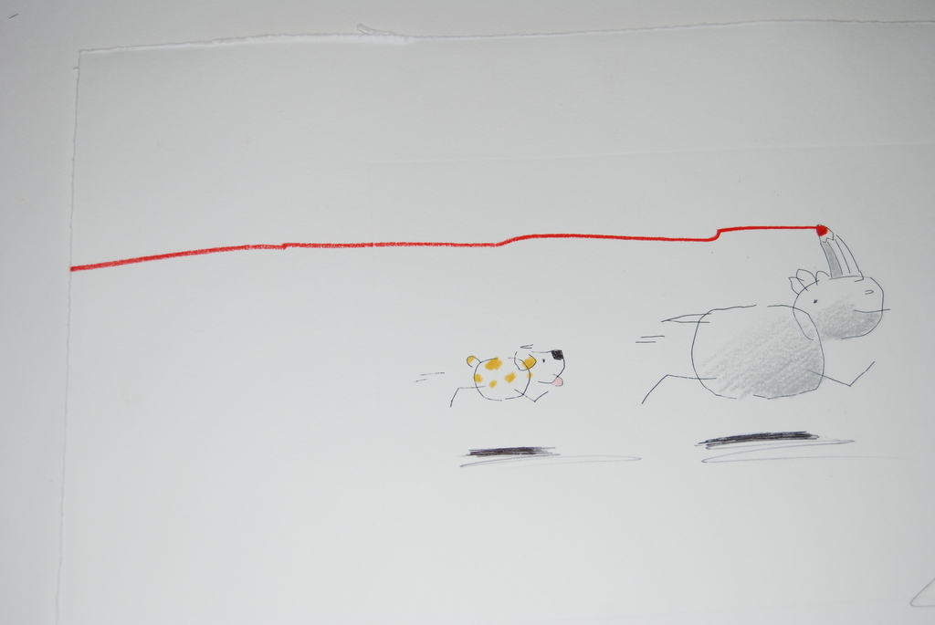 Wilhelm Schlote, Wuff, Wuff!, litho handgekleurd en gesign. kopen? Bied vanaf 25!
