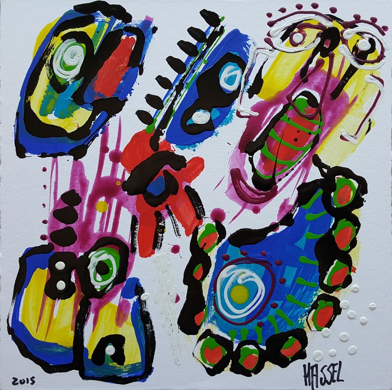 Ad van Hassel - Acrylverf op papier - zeer uniek origineel werk kopen? Bied vanaf 115!