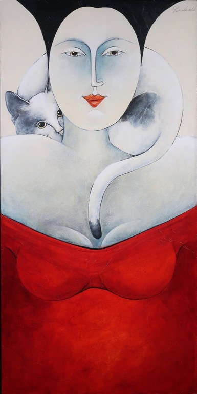 Carla Raadsveld: Acryl op doek, Happy kopen? Bied vanaf 200!