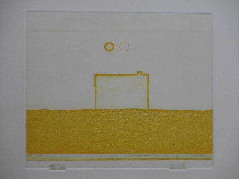 Eduard Flor, Compositie in geel, Kleurets verkocht voor € 50!