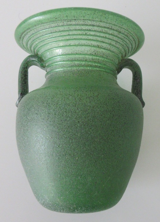 AcheterMurano Scavo Green Teal Art Glass Vase with Applied Spiral Glass ? Enchérissez de 32!