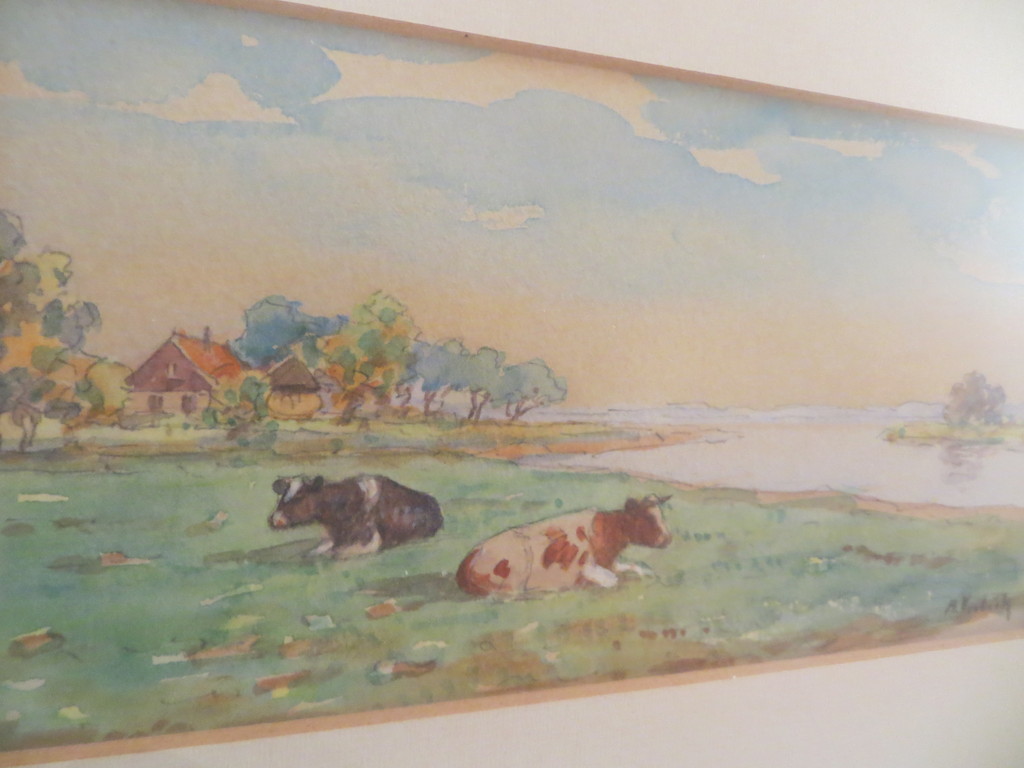 aquarel landschap met koeien kopen? Bied vanaf 15!