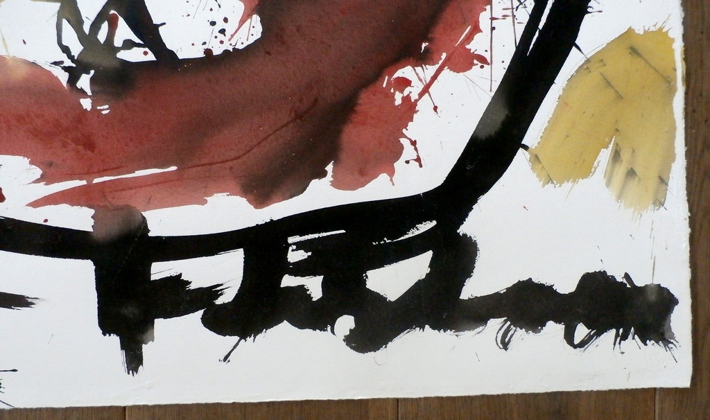 Anton Heyboer - grote aquarel: kIp kopen? Bied vanaf 250!