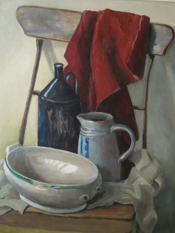 origineel Magisch Realistisch stilleven olieverf omstreeks 1920 monogram DK  kopen? Bied vanaf 1!